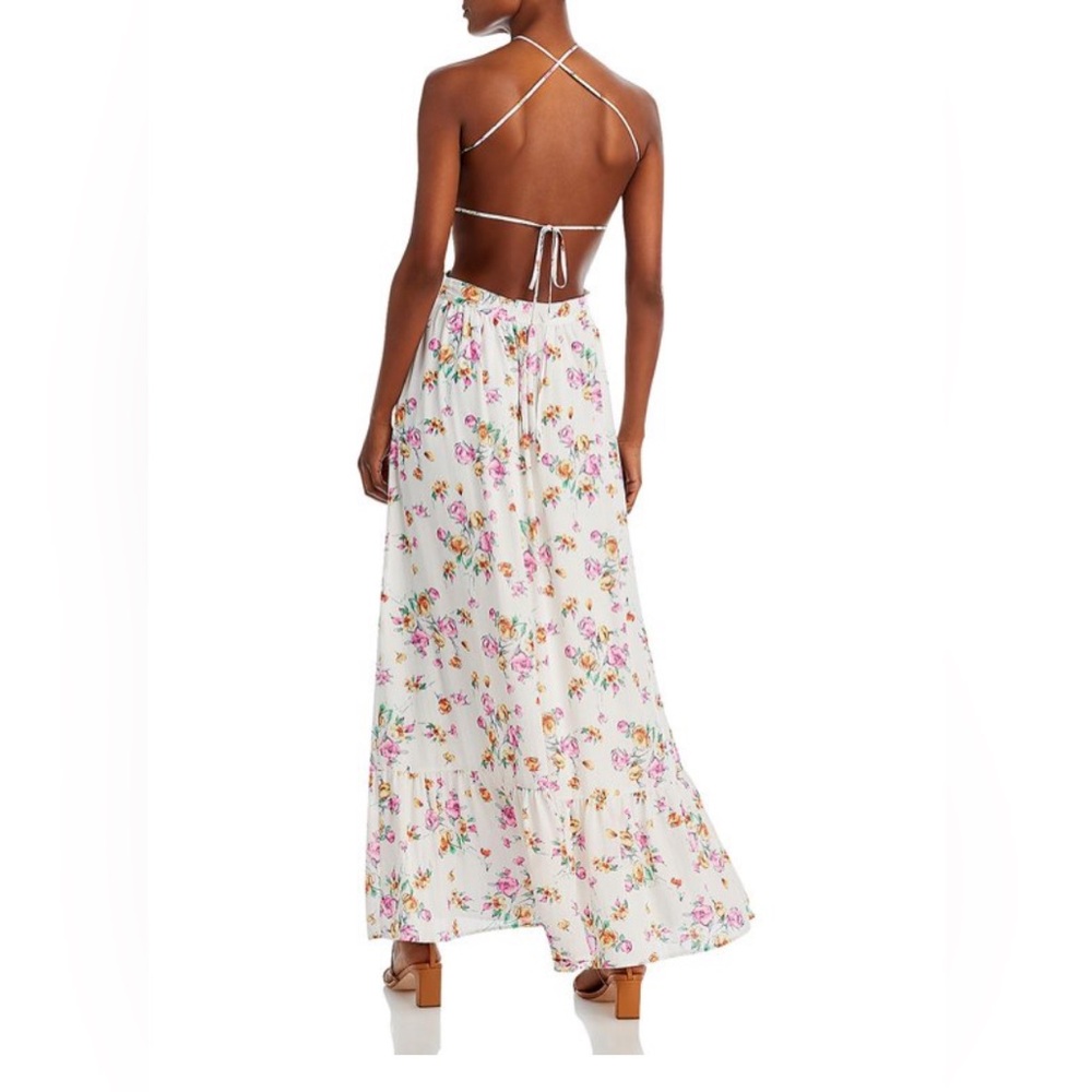 WAYF Womens Metallic Halter Full-Length Maxi Dress NWT XL - Picture 2 of 8